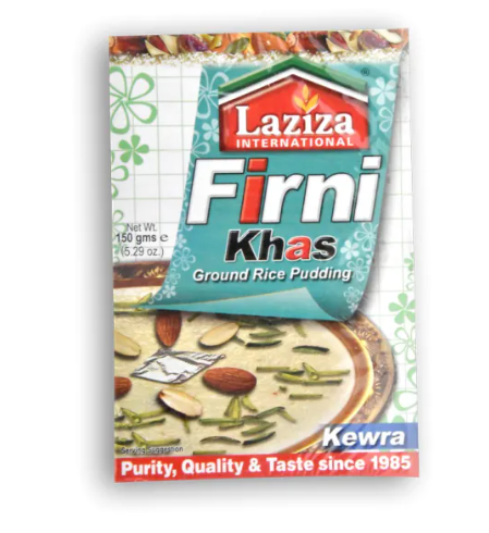 LAZIZA Firni Khas Ground Rice Pudding Kewra 5.29 OZ